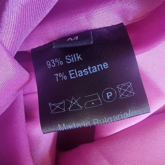 Bogdar Queeny Ruched Silk Stretch Satin Midi Slip Dress in Pink Floral - Picture 12 of 13